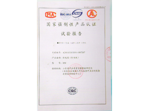 國家強制性產品認證試驗報告